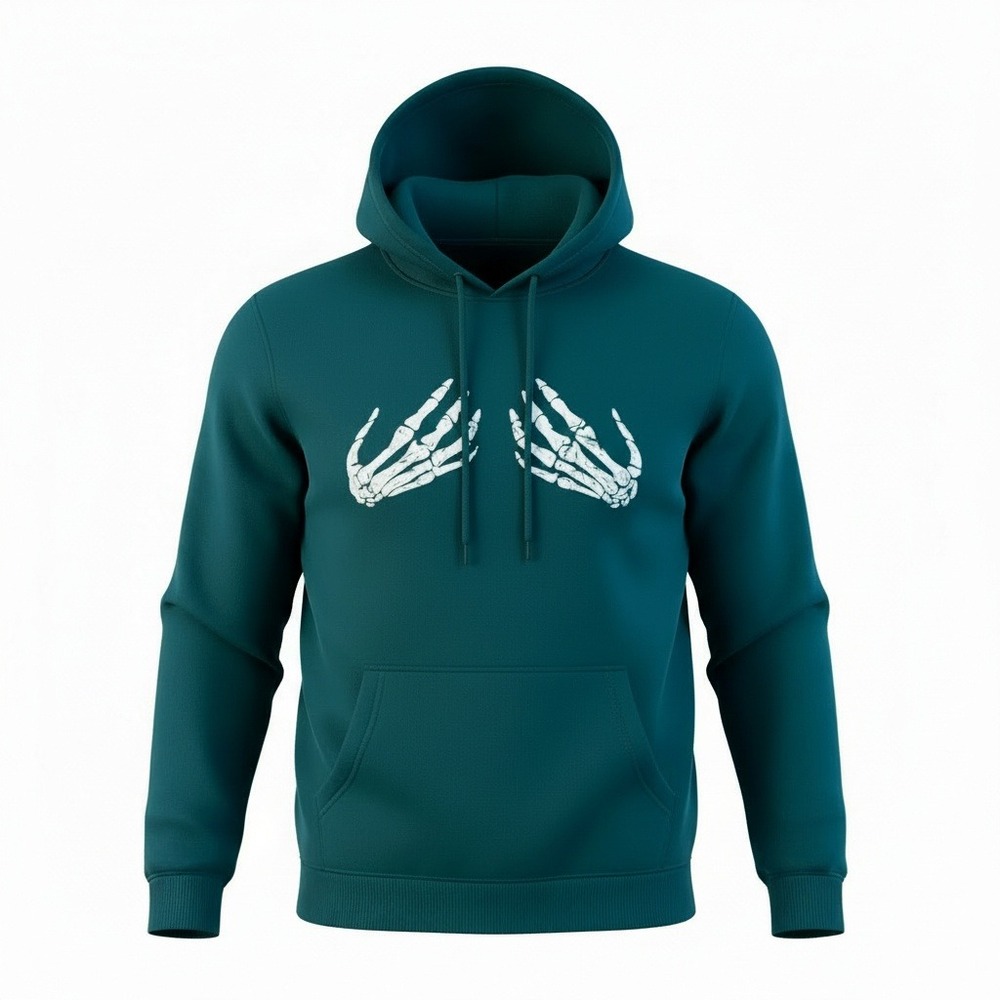 New Small Halloween Skeleton Hands Goth Hoodie‎ Long Sleeve Pullover Sweater